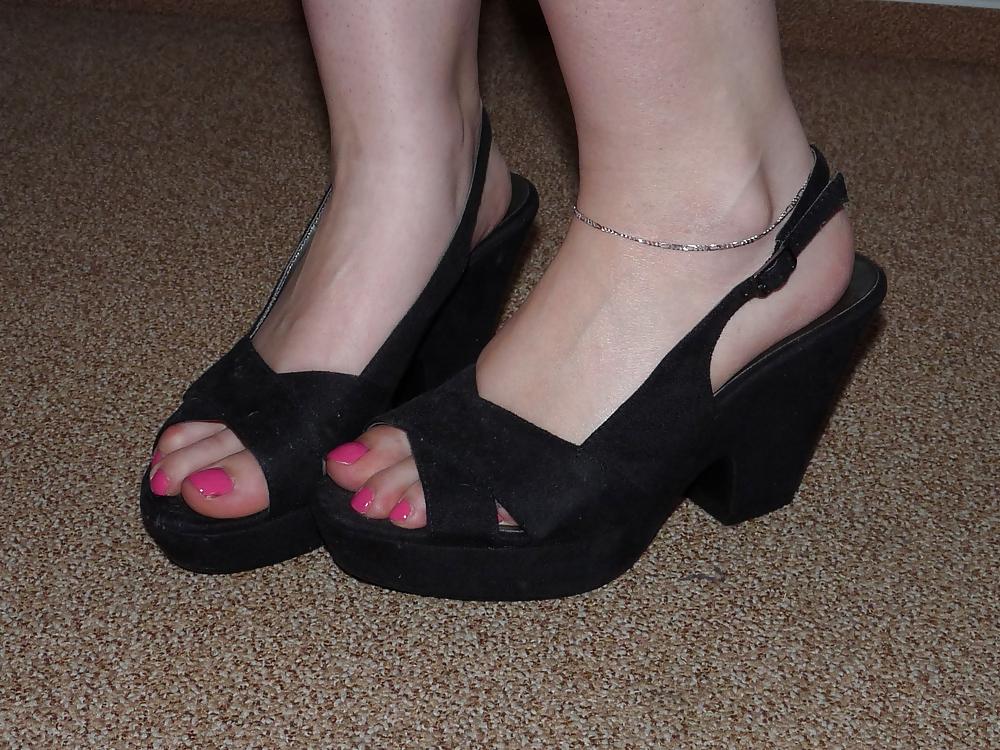 21P Wifes sandals wedges heels pink nails