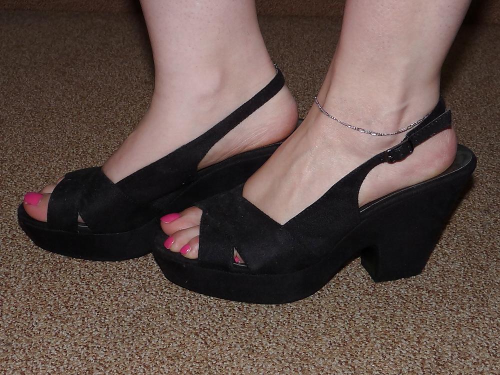 21P Wifes sandals wedges heels pink nails