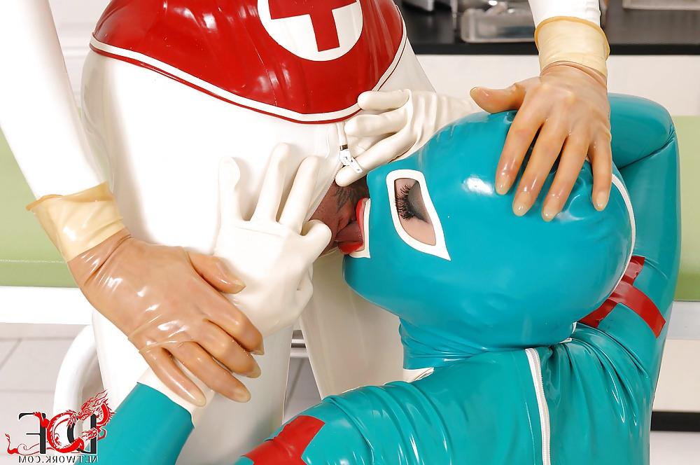 25P Sexy latex nurses  