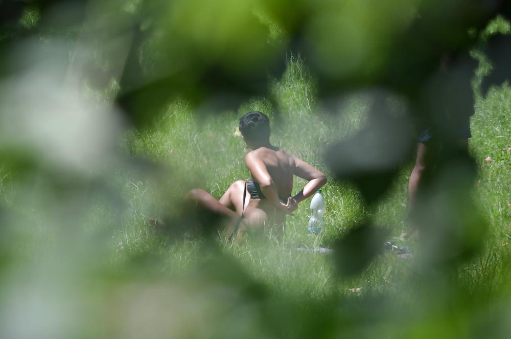 21P Milf sunbathe in the park
