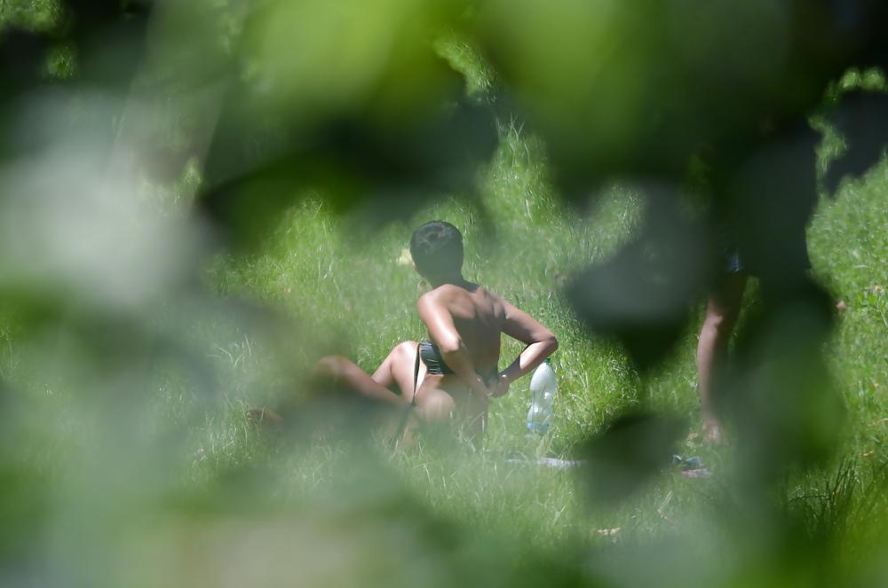 21P Milf sunbathe in the park