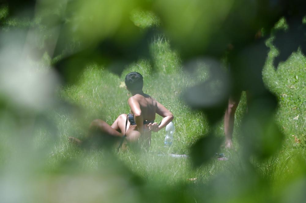 21P Milf sunbathe in the park