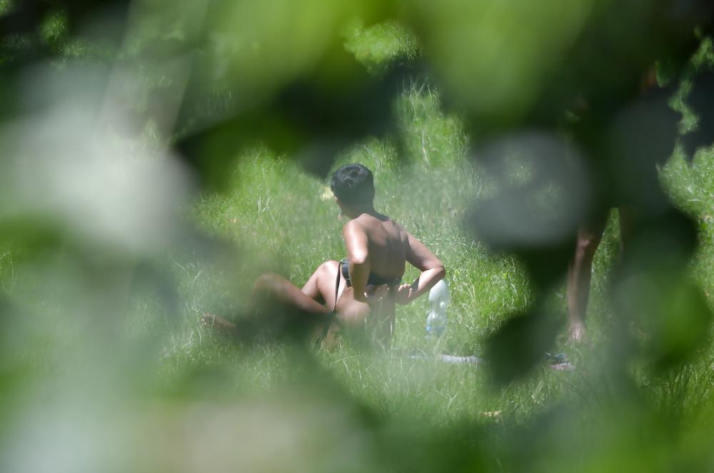 21P Milf sunbathe in the park