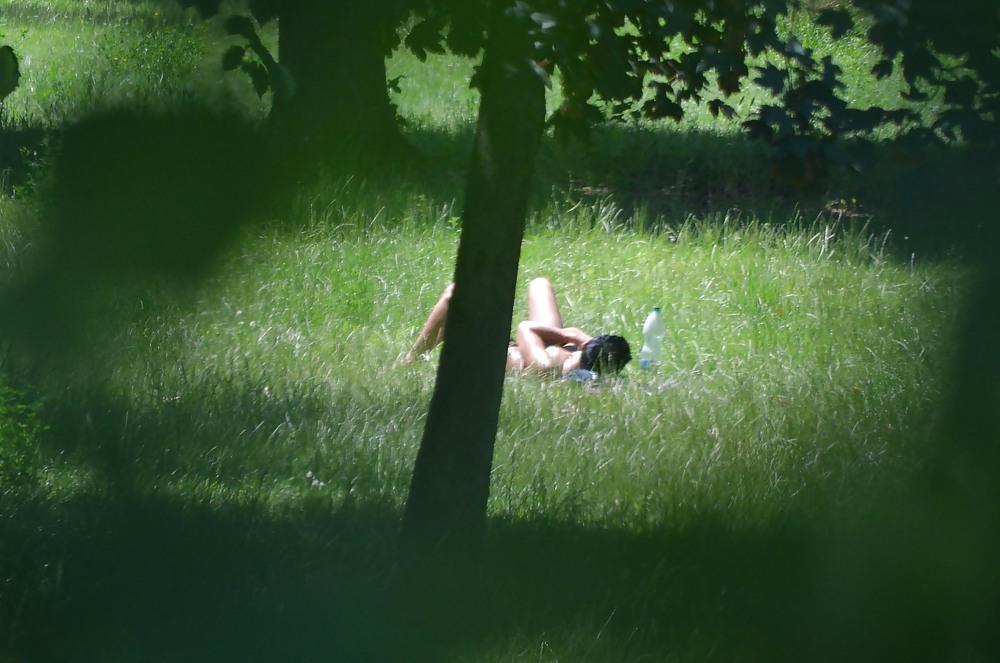 21P Milf sunbathe in the park