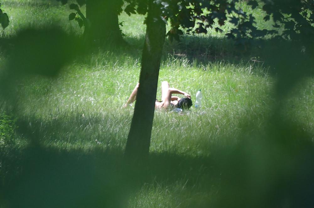 21P Milf sunbathe in the park