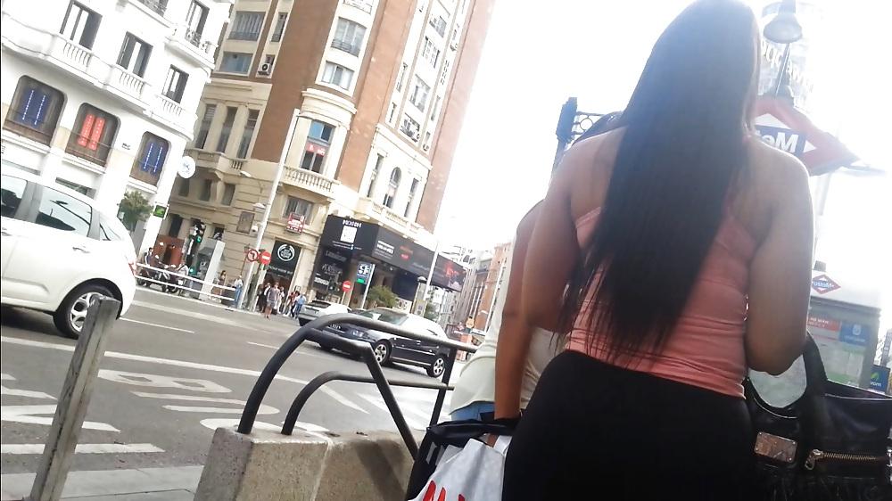 15P Sexy PAWG in tight black spandex trousers