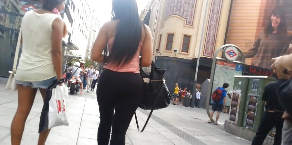 15P Sexy PAWG in tight black spandex trousers