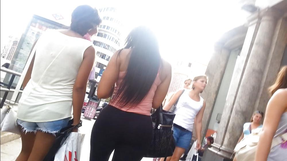15P Sexy PAWG in tight black spandex trousers