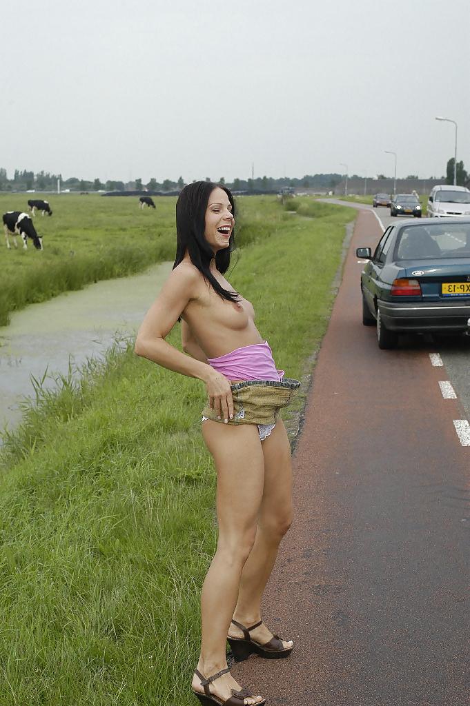 25P Shameless and naked on the street