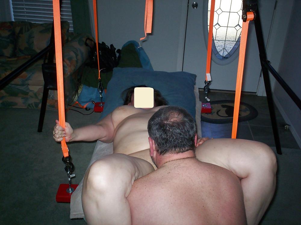 6P A friend trys out our home made swing!