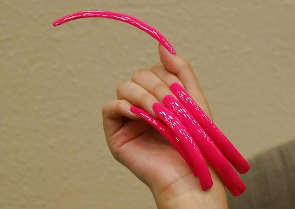 6P Long pink nails