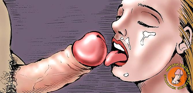 18P Hand drawn rough sex has him using her cunt and asshole..