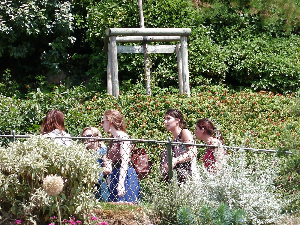11P Teens in park - Visible thong and pantie
