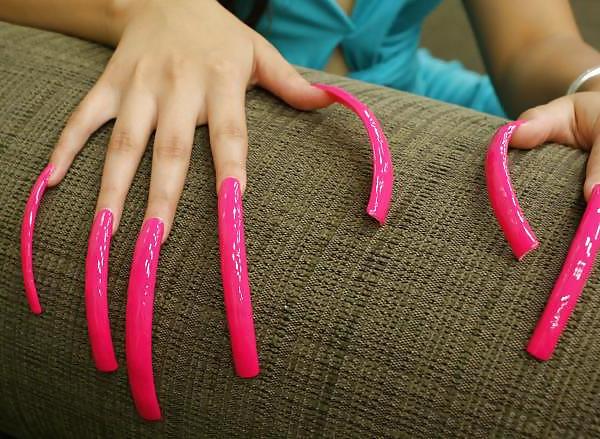 6P Long pink nails part 2