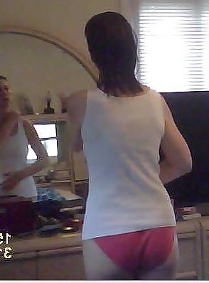 12P My wife stuffing her pink panty ass into a pair of jeans