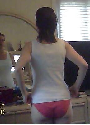 12P My wife stuffing her pink panty ass into a pair of jeans