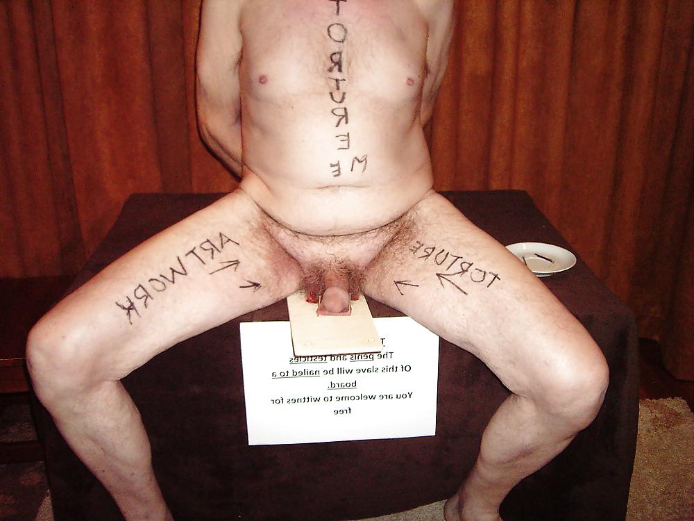 25P Naked male slave for rent. 