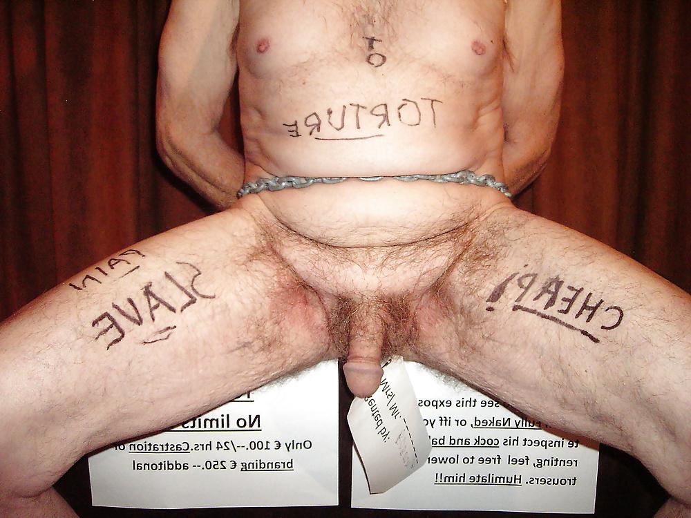 25P Naked male slave for rent. 