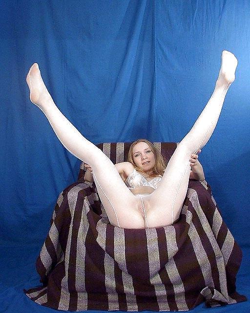 23P KEY - Nylon Tights 28  White at Home