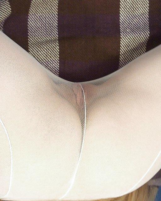 23P KEY - Nylon Tights 28  White at Home