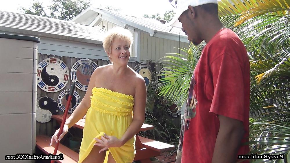 13P Backyard Cougar Tracy Licks Gets Tamed By the Bandit!!