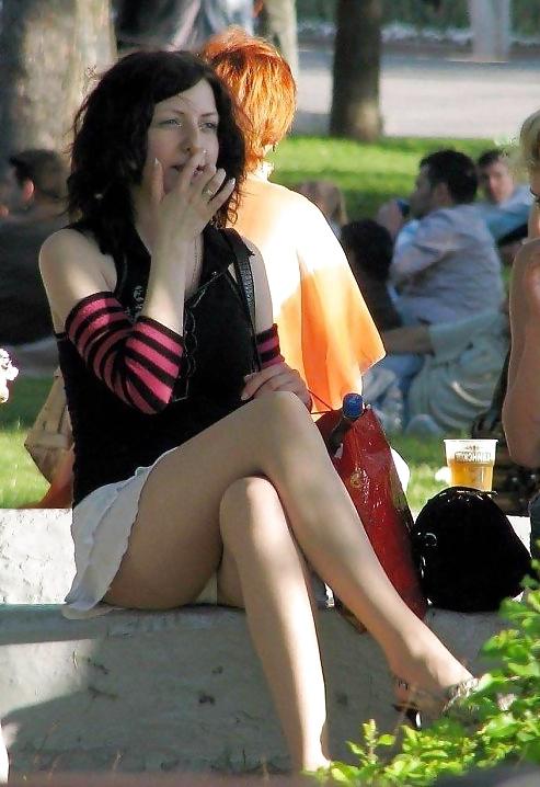 18P Mini skirt in the street