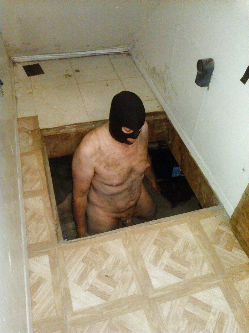 9P Caged crawlspace punishment & fisting