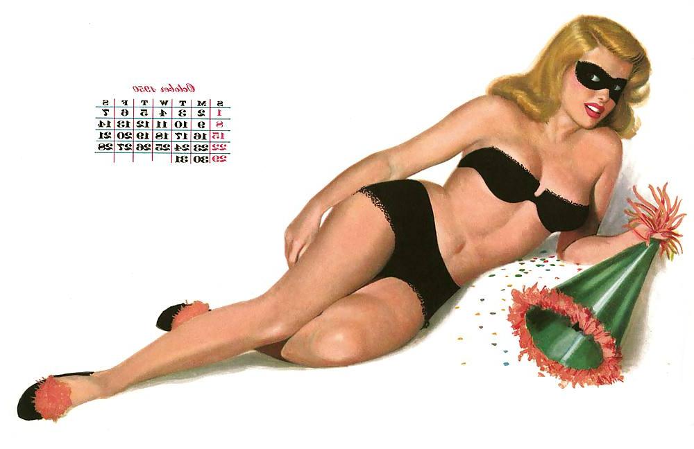 25P Erotic Calendar 16 - Al Moore Pin-ups 1950
