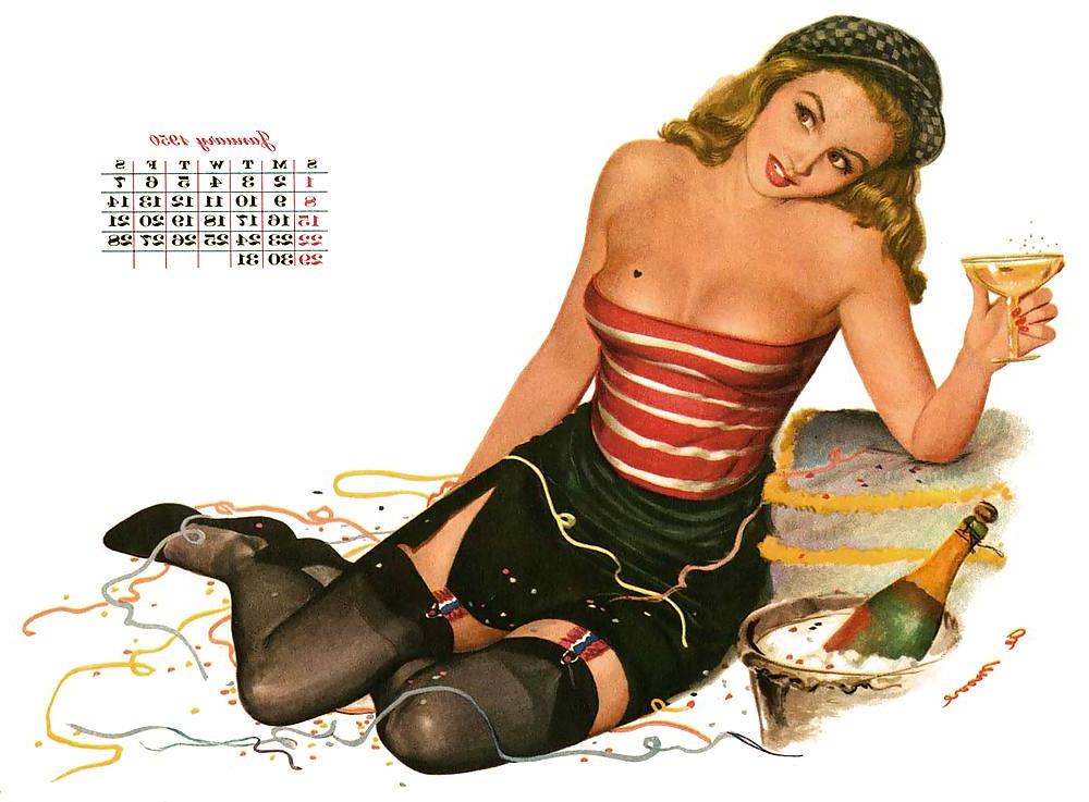 25P Erotic Calendar 16 - Al Moore Pin-ups 1950