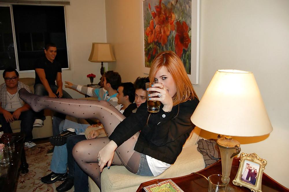 17P Hot teen redhead hipster in tights pantyhose