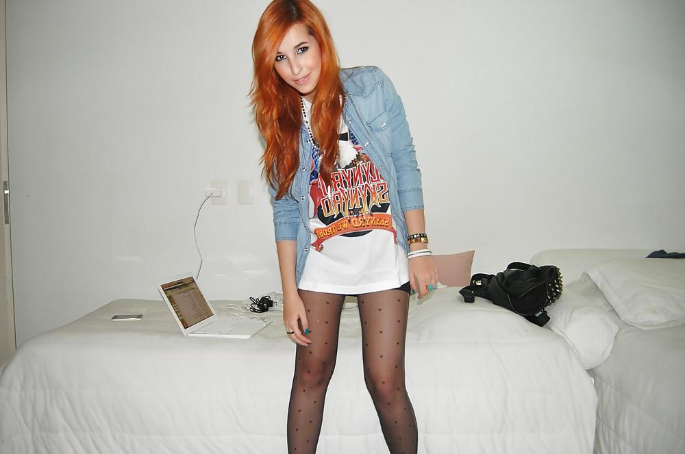 17P Hot teen redhead hipster in tights pantyhose