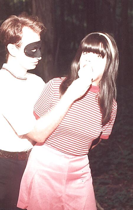 24P Retro bondage-stripped in the forest.
