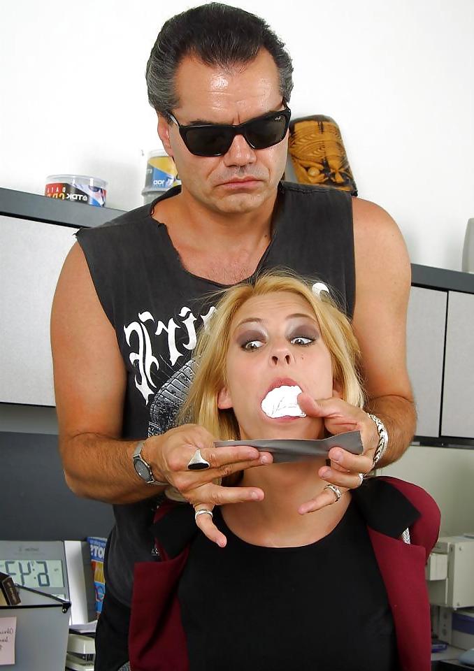 25P Hot Blonde Secretary Hogtied and Gagged in the office