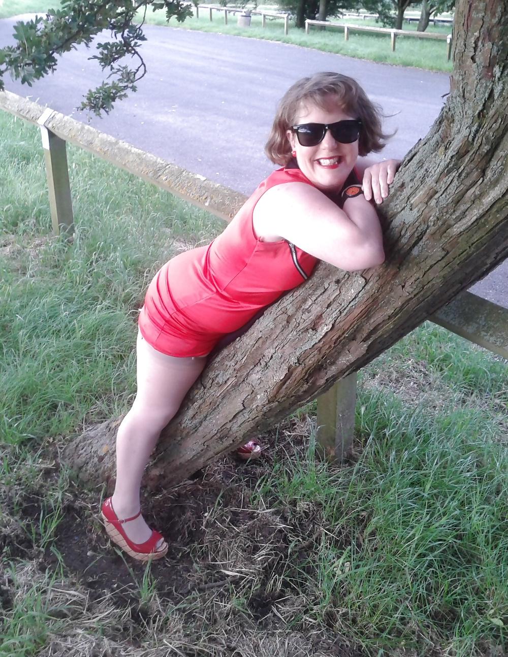 25P Flashing in the Fens in girdle and stockings