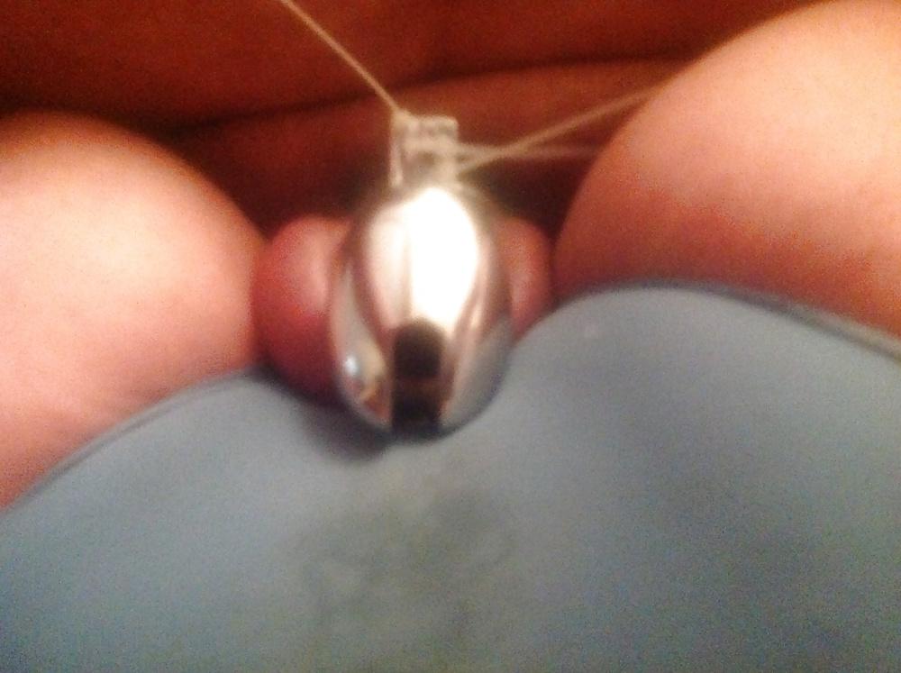 6P Tiny dick in cock cage