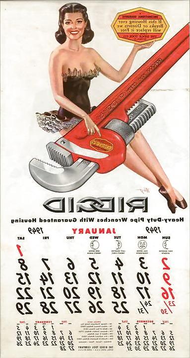 25P Vintage Ridgid Calendar Girls