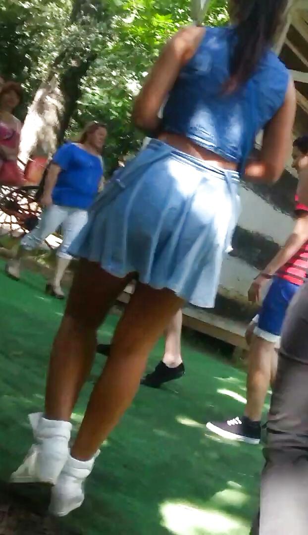 6P Spy sexy skirt and feet romanian-bronzata
