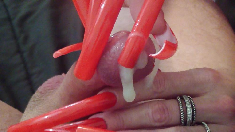 23P Long sexy red Nails