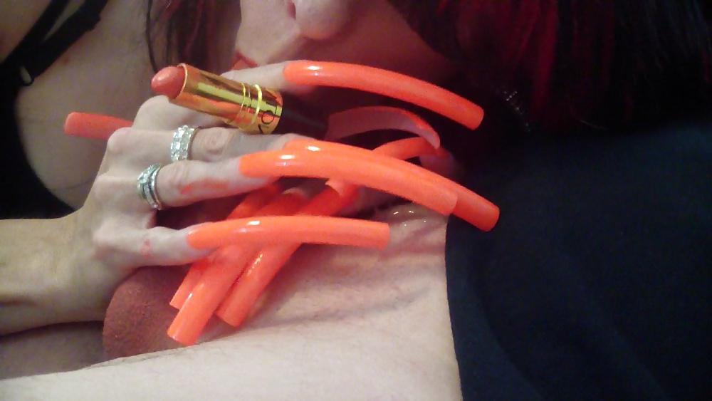 23P Long sexy red Nails