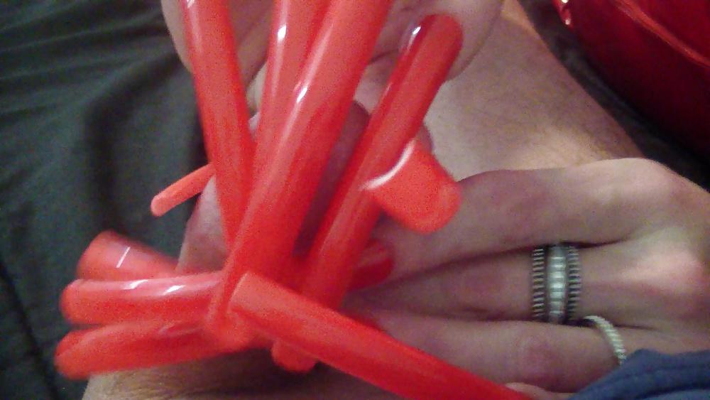 23P Long sexy red Nails