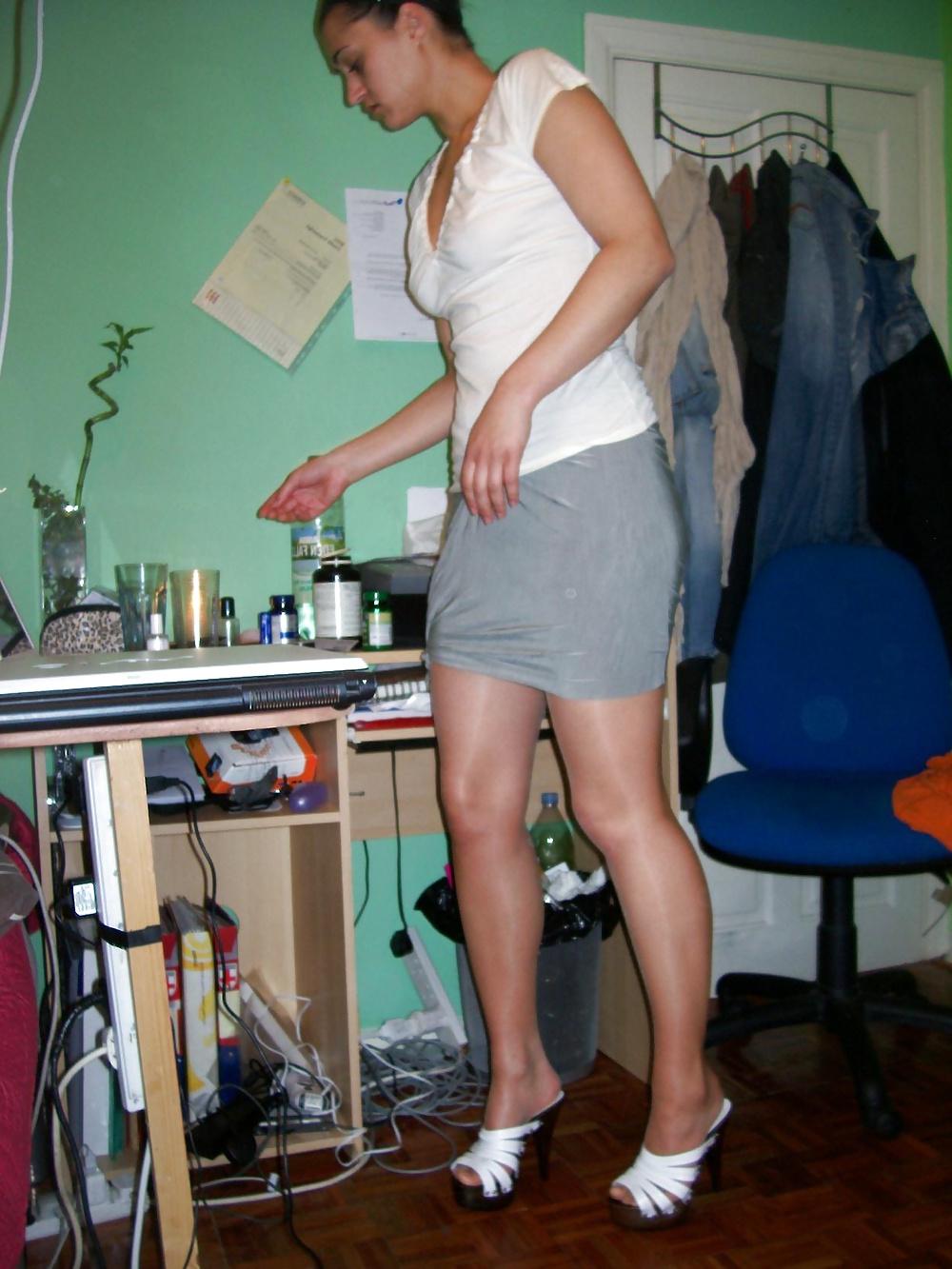 12P Candid pantyhose girls