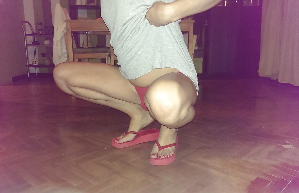 12P Home alone in flip flops, new pedicure!