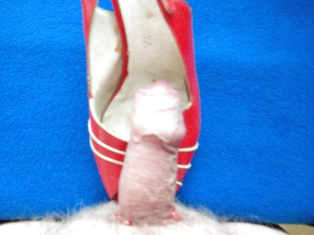 24P Red shoe with open heel and toe 