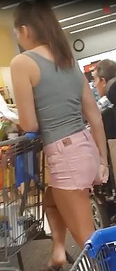 5P Walmart trip 07032014 hottie in pink shorts