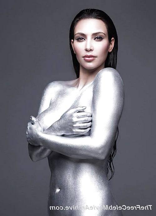 6P Kim Kardashian Silver Body Paint