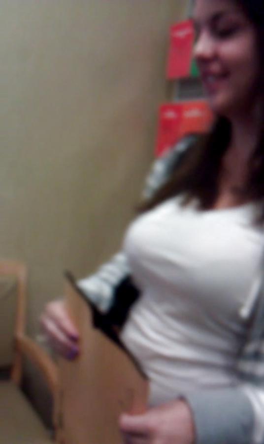 5P Girl in White Tank Top with Big Boobs