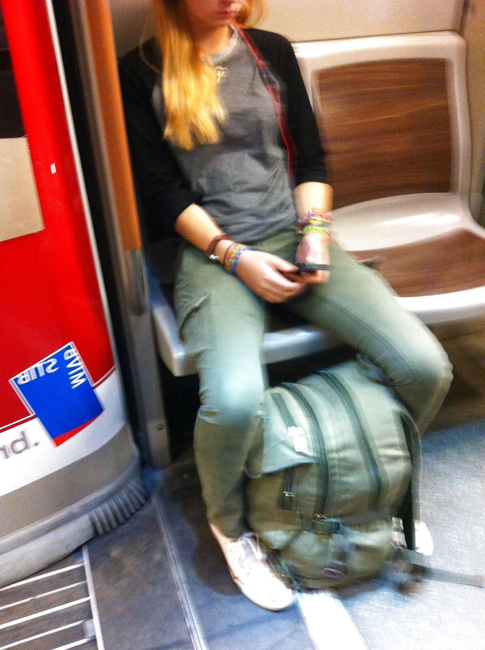 11P Hot blonde girl in the metro