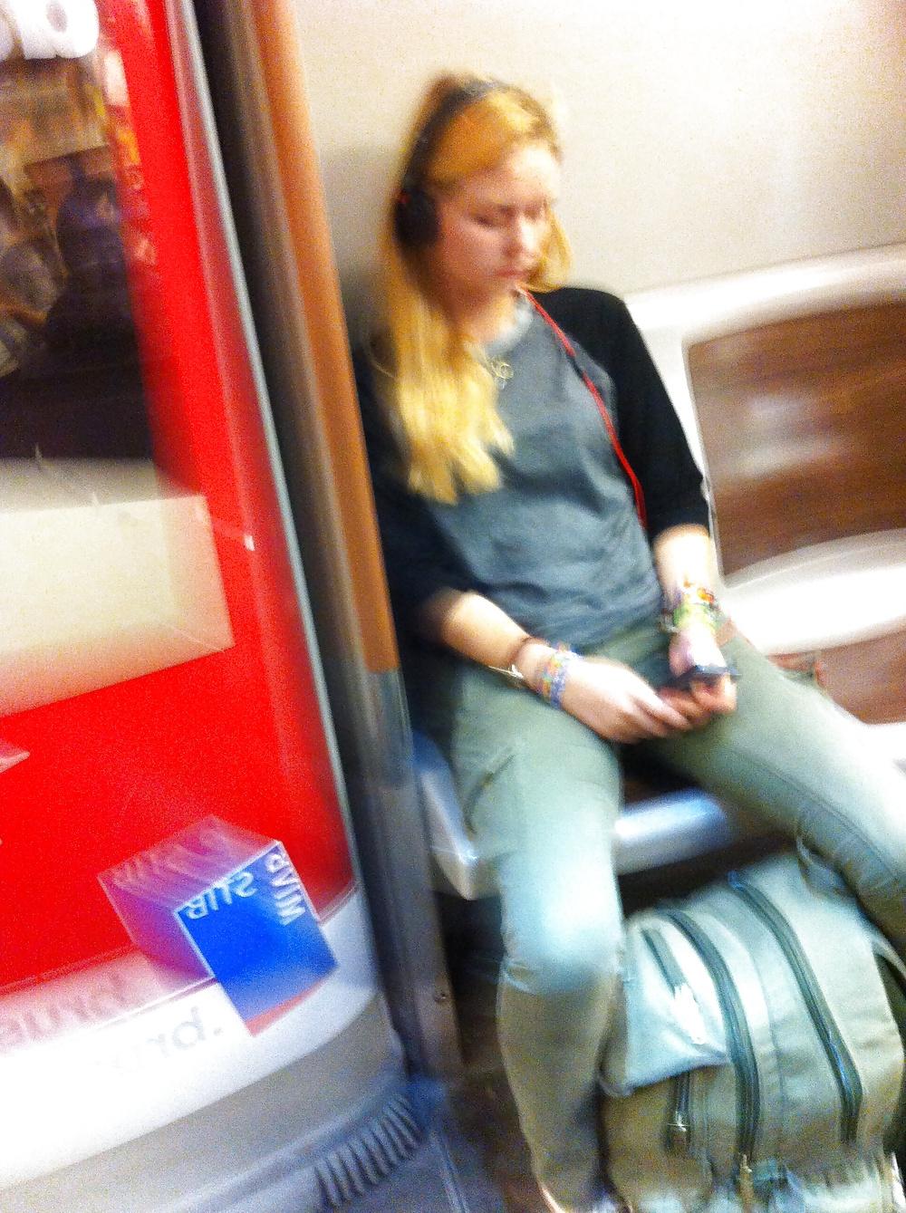 11P Hot blonde girl in the metro