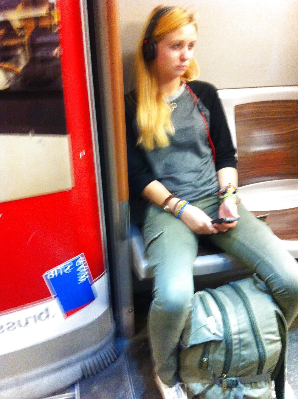11P Hot blonde girl in the metro