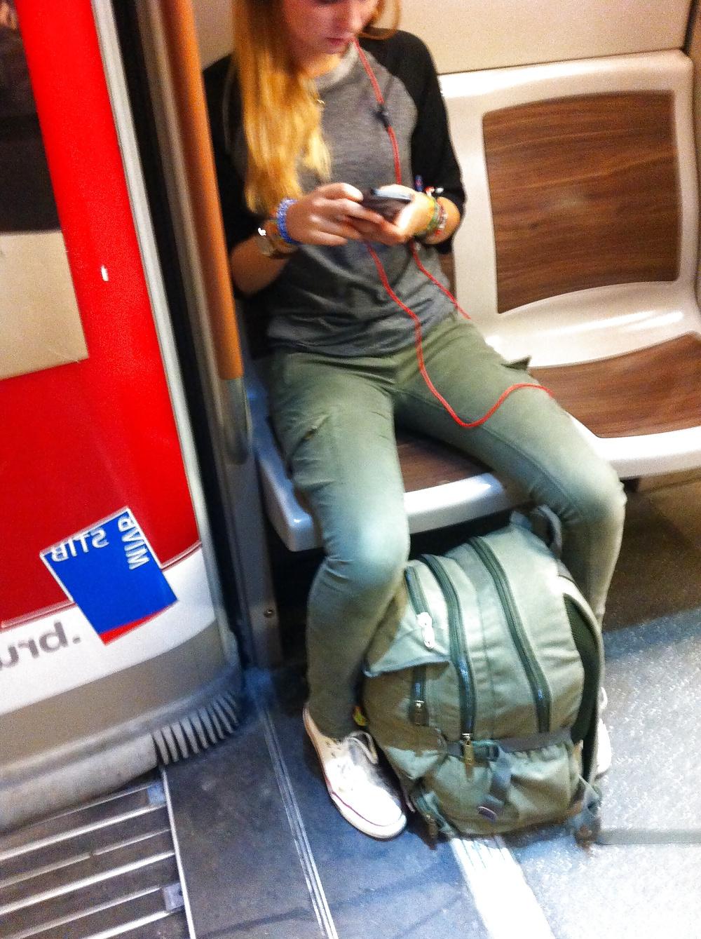 11P Hot blonde girl in the metro